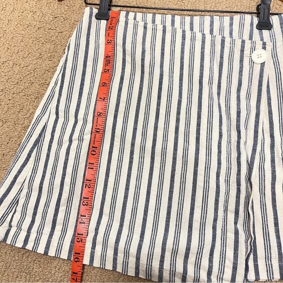Oak + Fort High Waist Striped Button Wrap Skirt - Small - Picture 9 of 10